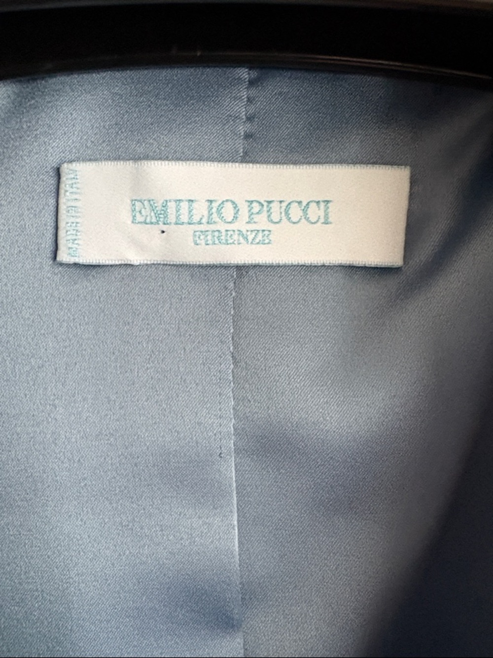 Emilio Pucci Blue & Cream Printed Silk-Blend Blazer - Picture 10 of 10